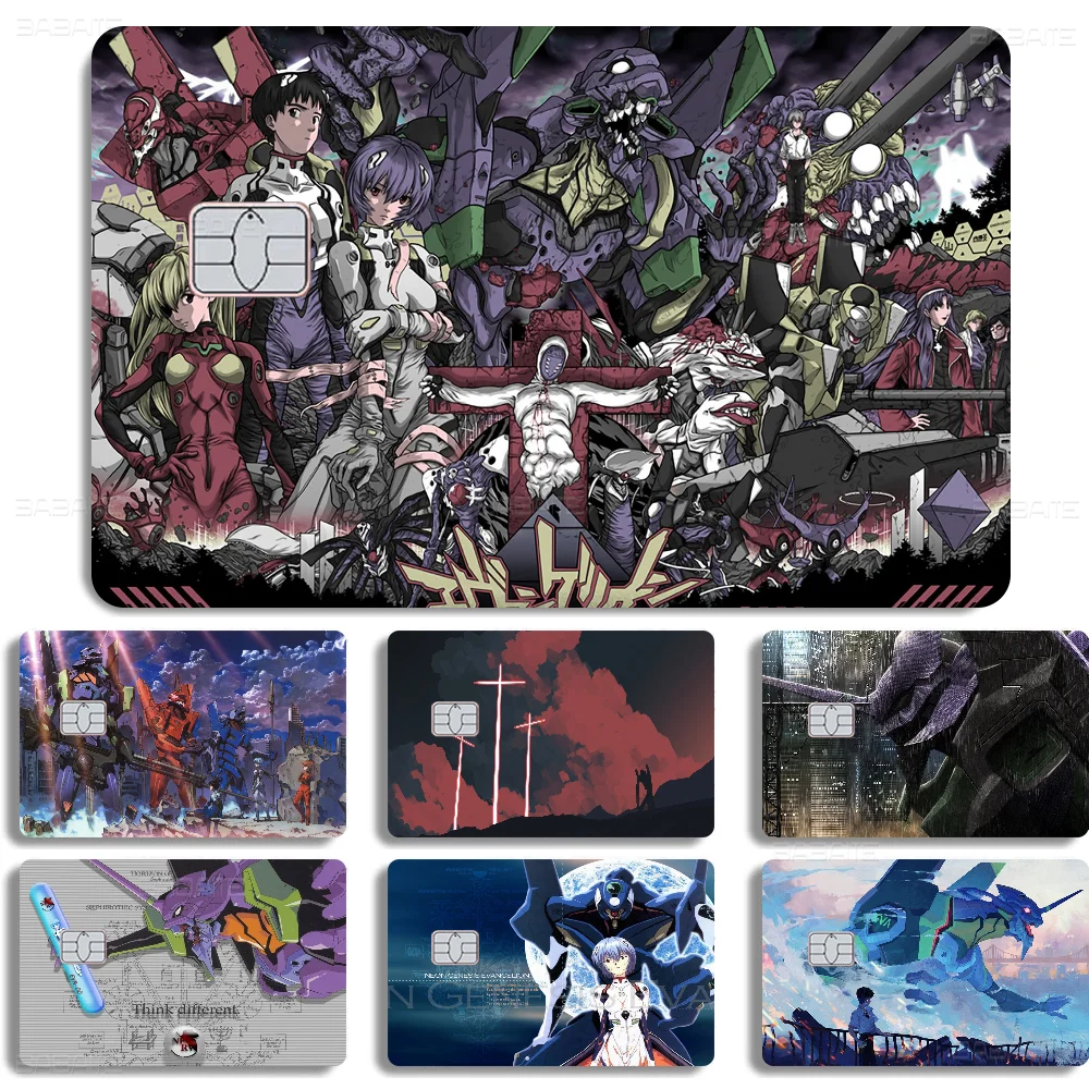 Amine EvangelionS Anime Front Cover Film Sticker Skin For Credit Debit Card Small Large Chip