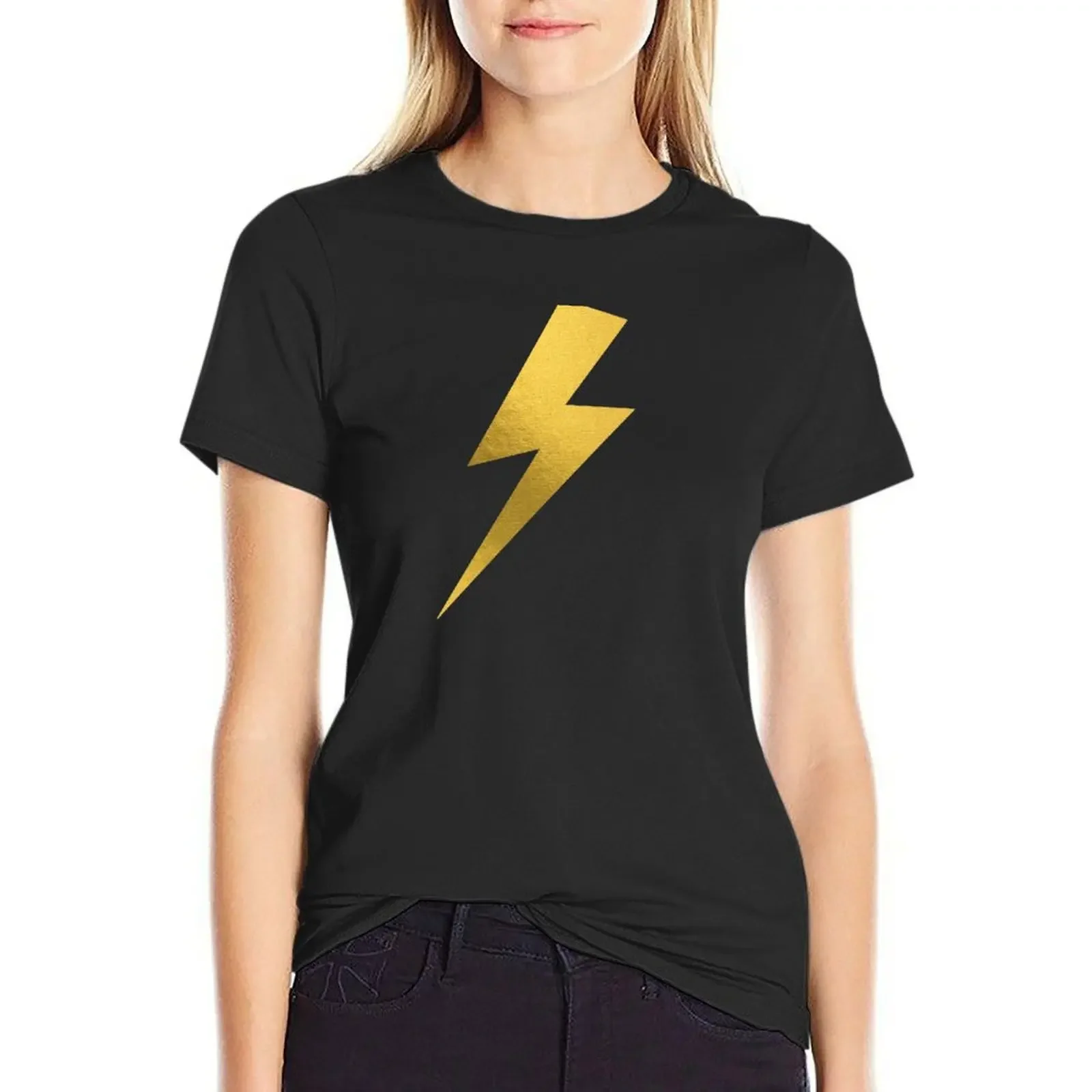 

Gold Lightning Bolt - Gold Foil T-Shirt plus size tops cute clothes blacks aesthetic clothes Women t shirt