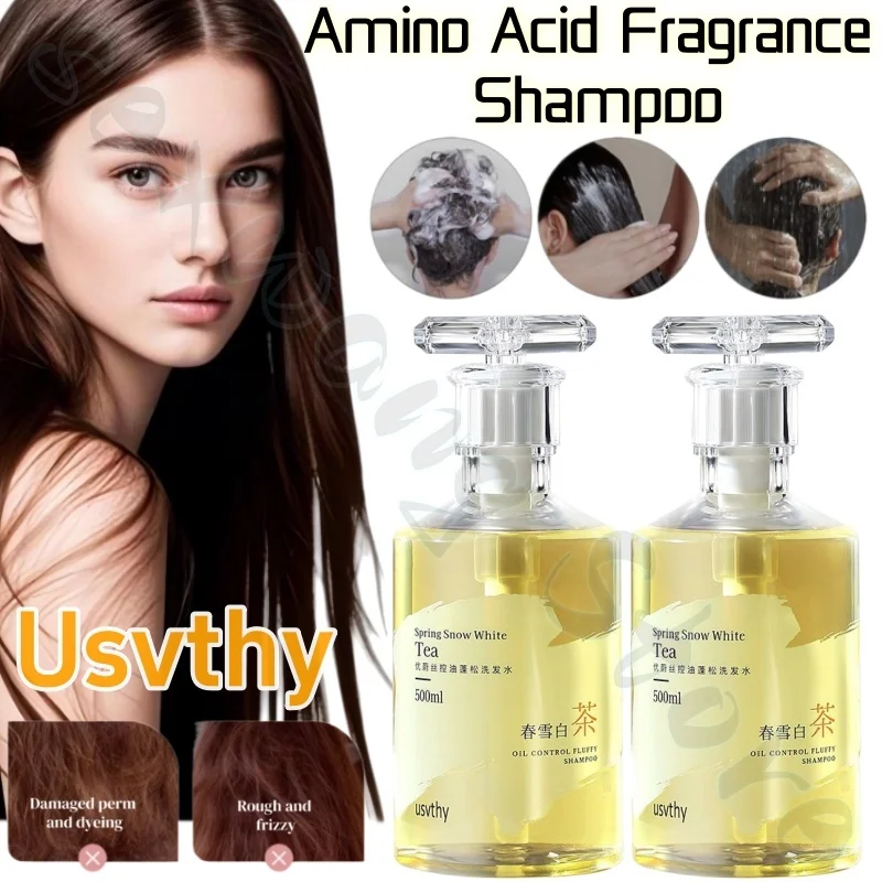 Usvthy Amino Acid Fragrance Shampoo Refreshing, Fluffy, Smooth and Shiny Hair Improves Dryness and Long-lasting Fragrance 500ml
