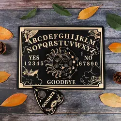 12 Inch Ouija Board Wooden Divination PendulumBoard Engraved Board Witch Sun PendulumBoard Kit Wiccan Altar Supplies