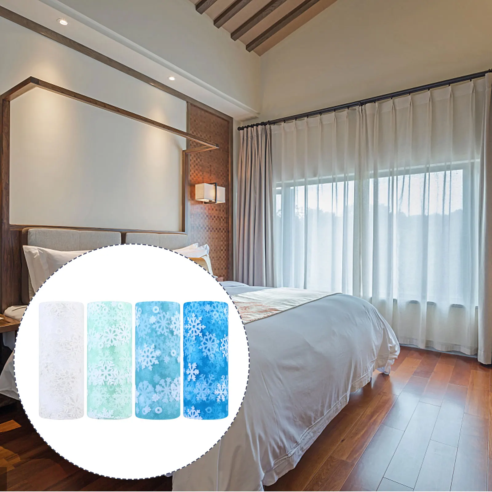 

4 Rolls Mesh Fabric Fabric Gift Wrapping Christmas Tulle Tulle Roll Crafts Gauze Tutu Skirt Materials