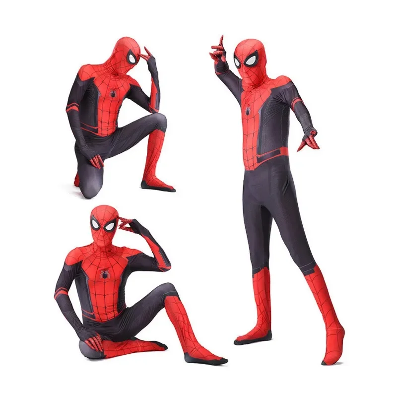 High Quality Men's Party Spiderman Costume Spider Man Black Panther Cosplay Zentai Jumpsuit Bodysuit Halloween Costumes Adult