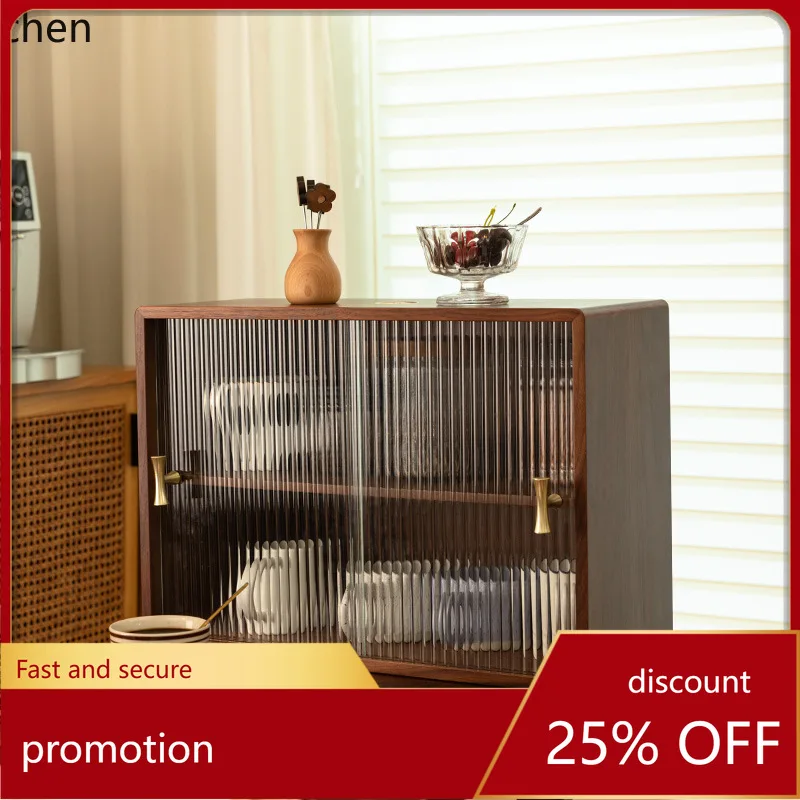 

Zml solid wood desktop organizer - dustproof water cup storage cabinet, multi-layer coffee cup and tea set storage cabinet