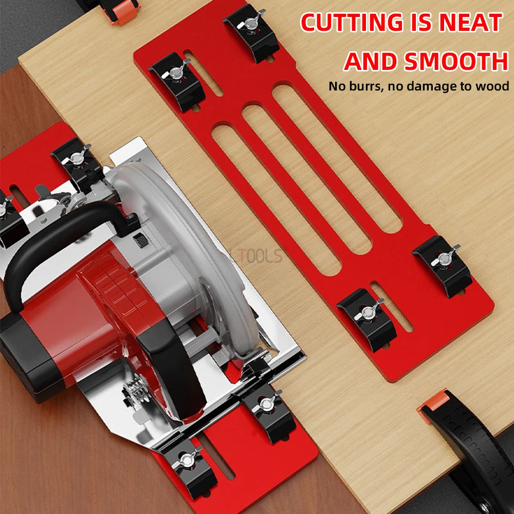 Adjustable Cutting Machine Base Plate Aluminum Alloy Guide Plate Saw Base Circular Saw Guide Rail Quick Positioning Bottom Plate