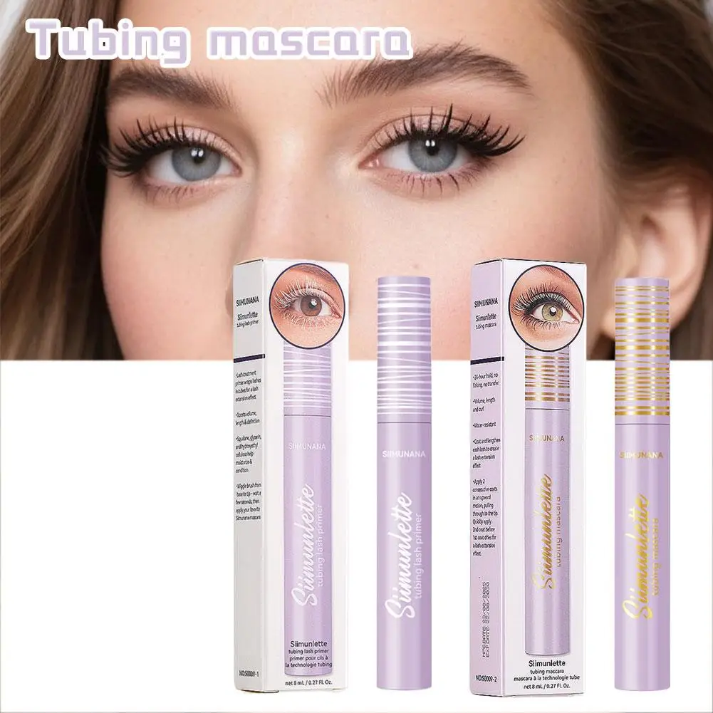 Mascara tubolare da donna, testina sottile impermeabile, lunga durata, arricciatura altamente efficace, a prova di sbavature e al sudore