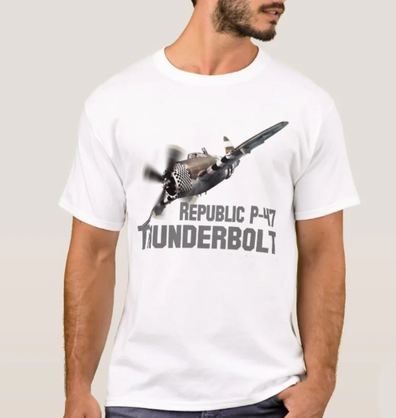 Republic P-47 Thunderbolt Fighter Aircraft T-Shirt. Summer Cotton Short Sleeve O-Neck Mens T Shirt New S-3XL