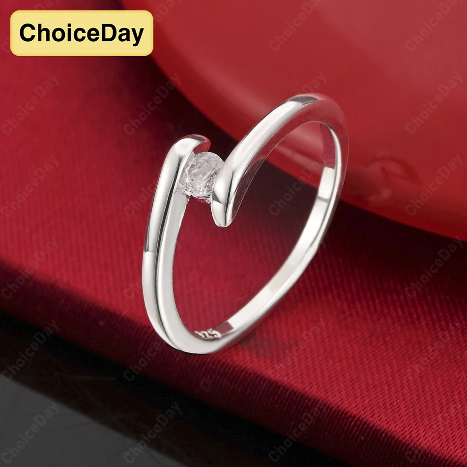 

ChoiceDay 925 Sterling Silver 7/8/9/10 Exquisite Zirconia Ring Women Accessories Jewelry Party Charm