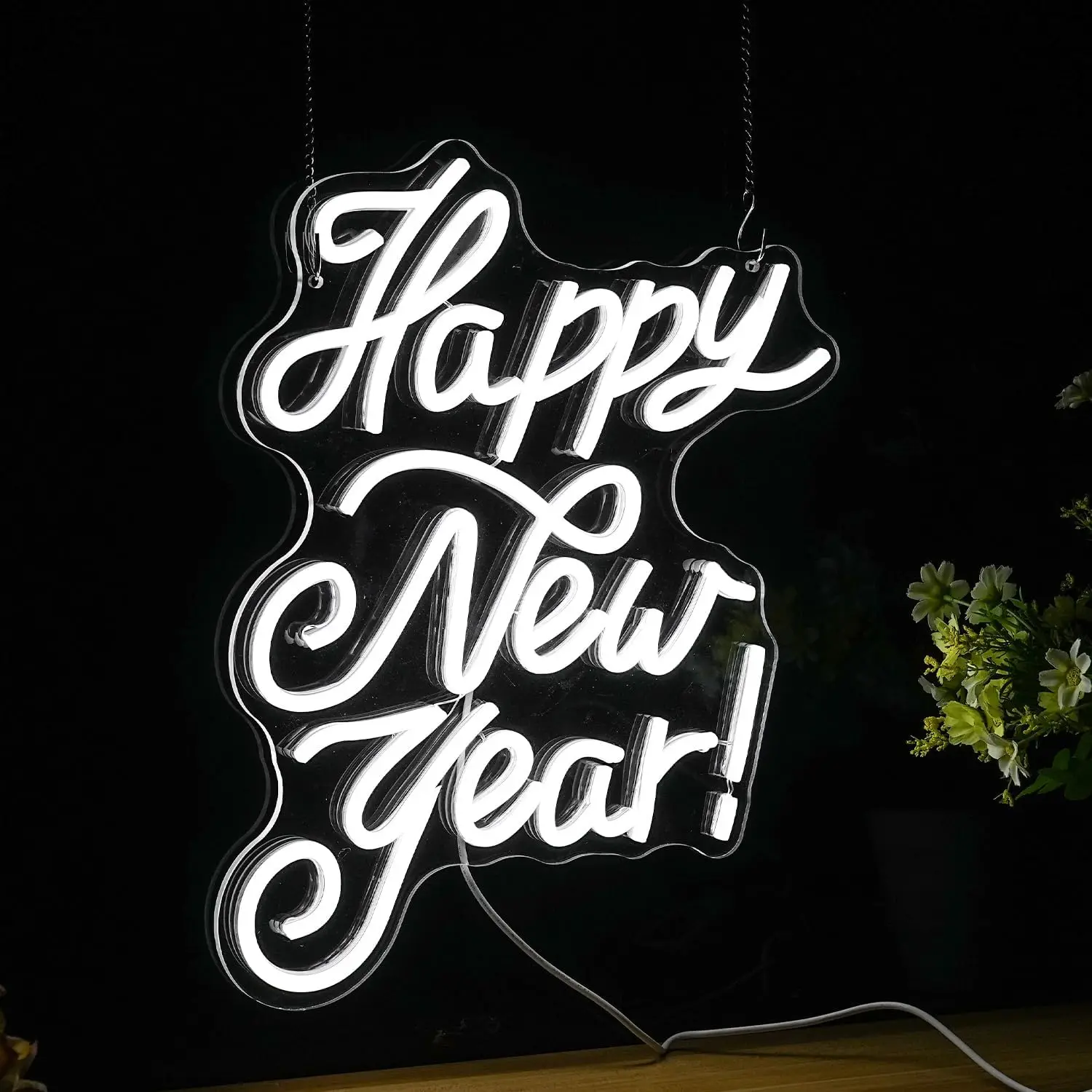 Happy New Year Neon Sign LED Neon Light Sign USB Powered for Wall Art Decor Game Room Man Cave Club Bar Gym Birthday Gifts