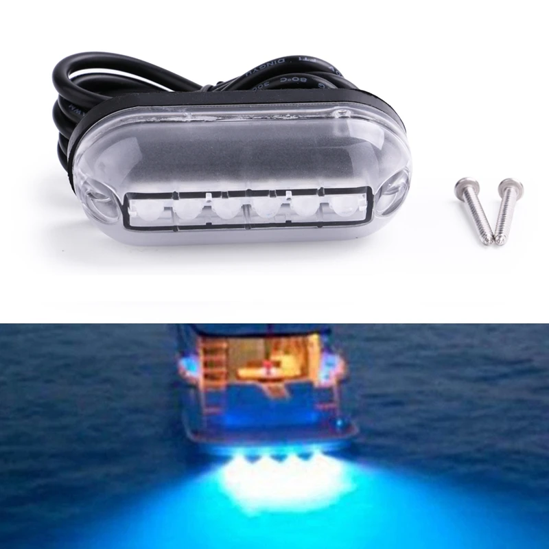 Marine Underwater Pontoon Waterproof Boat Transom Light For Cruise Ships, Yachts, Sailboat DC 10-30V IP68 Blue