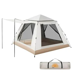 One Touch Automatisches Zelt Campingzelte 4-Personen-Strand Tragbares Camp Leichter Unterschlupf Familiendocking Cabana Outdoor-Klappbar