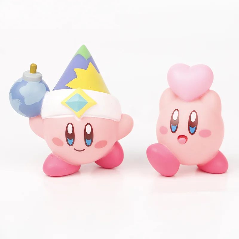 Kawaii Anime Kirby Figures Pink Kirby Waddle Dee Doo Cupid Doughnut Kirby Collect Mini Toys Dolls Action Toy Birthday Girl Gifts