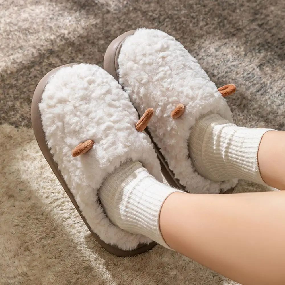 

Plush Slippers Women’s Plush Fleece Lined Slippers Cozy Non-slip House Shoes Warm Fluffy Indoor Outdoor Footwear with Cute