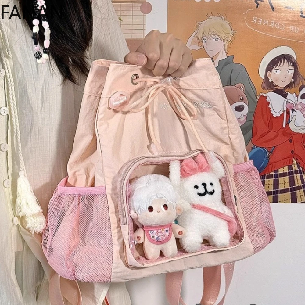 

Japanese Large Capacity Backpacks Women Ita Bags 2025 Sweetly DIY Anime Bolso Large Capacity JK Crossbody Shoulder Bag