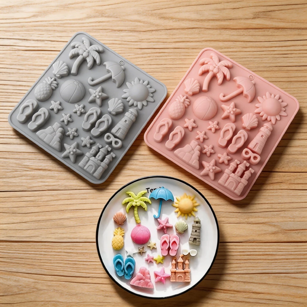 Sommer-Strand-Silikon-Backform Strandform Schokoladen-Dessertform Fruchtgummi-Form Eiswürfelform