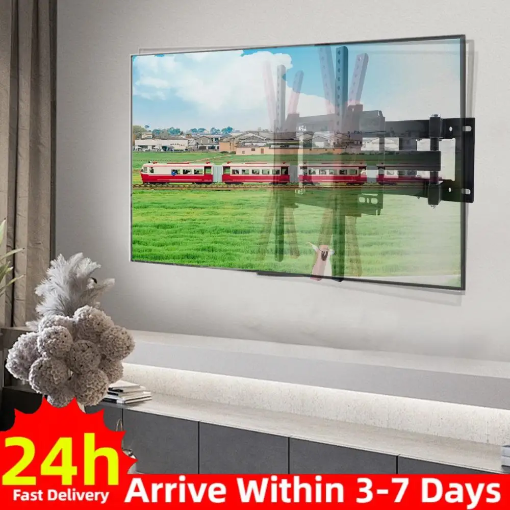 

Кронштейн для телевизора с поворотом и наклоном, настенное крепление с длинным кронштейном для телевизоров 26-80 дюймов