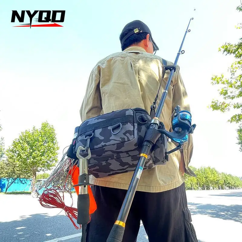 

【Fishing lure box】Specialized fishing tackle belt pouch Large-capacity cross-body waterproof bag fishing bag bolsa de pesca