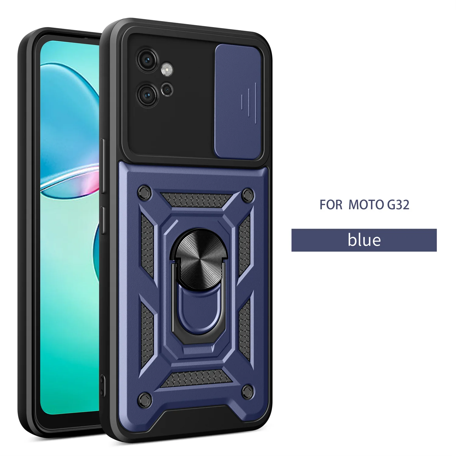 Armadura Funda de teléfono para Motorola Moto G32 cubierta protección de lente con anillo soporte magnético Motorola Moto g32Coque Fundas Capa
