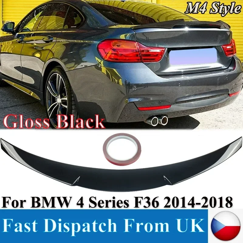 MagicKit Gloss Black Rear Trunk Spoiler For 14-18 BMW 4-Series F36 Gran Coupe M4 Style