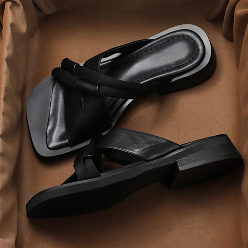 Summer Flats Sandals Women Shoes Thick Slippers 2023 New Fashion Beach Flip Flops Causal Ladies Shoes Low Heels Slides Zapatos