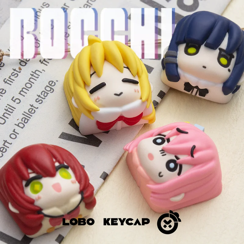 Anime Lonely Rock Theme Porky Sauce Resin Art Keycaps Cartoon Surrounding Cute Personalized Keyboard Decoration Birthday Gift