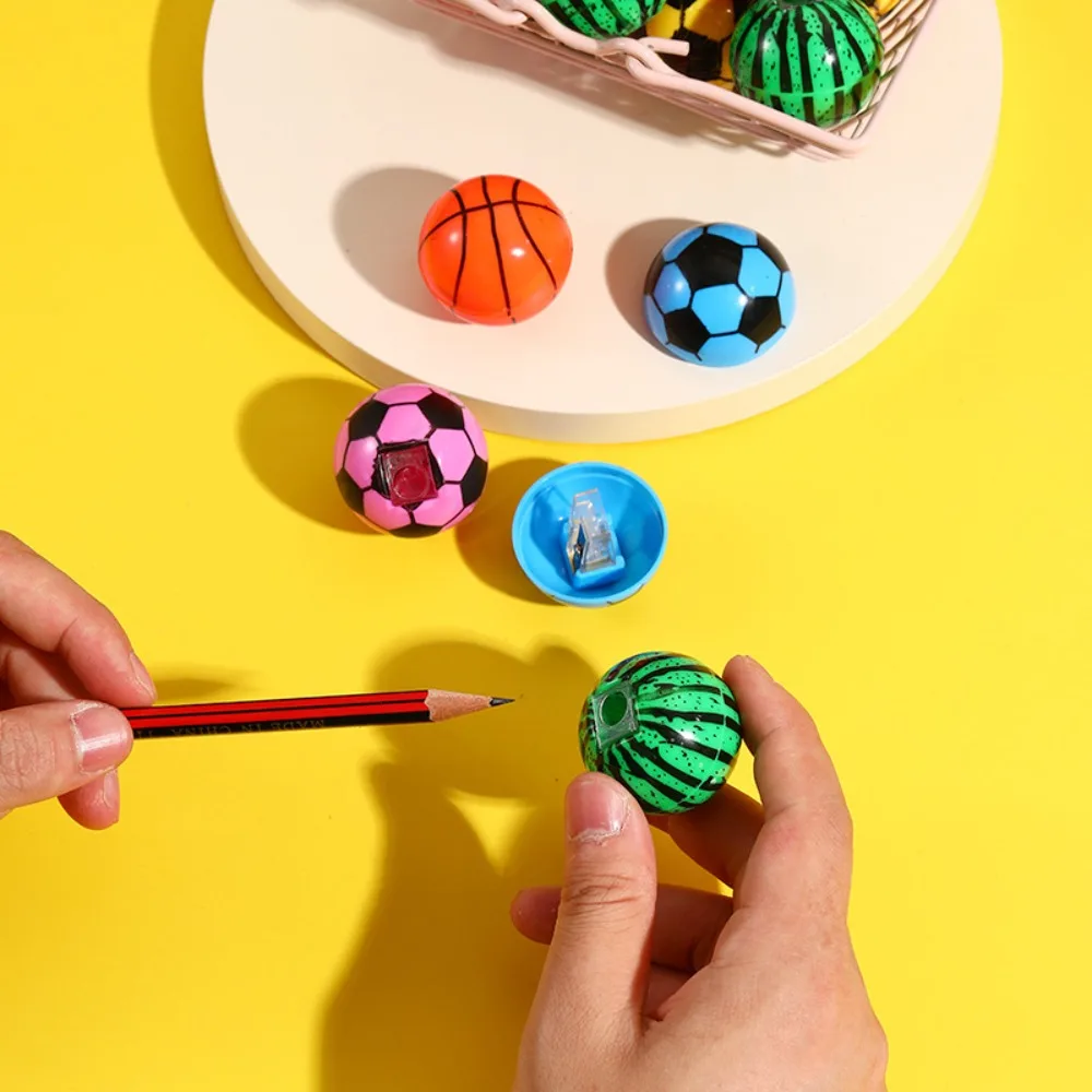 Taille-crayon en plastique à trou unique, basket-ball créatif, football, opérabilité, outil d'affûtage scolaire