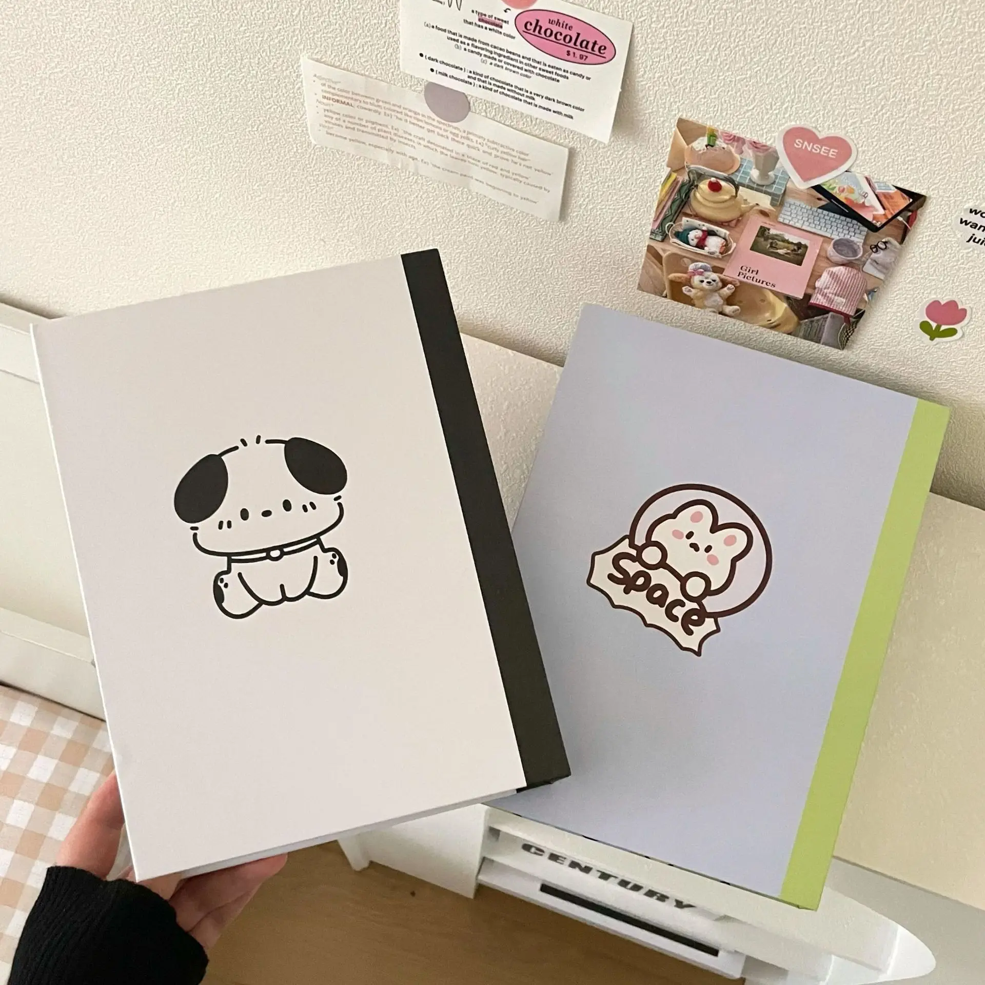 Sharkbang Designed A5 Binder Hard Cover Ring Collect Book Journal Refills Cat Dog Kawaii Bandage Postcards Sticker Organizer