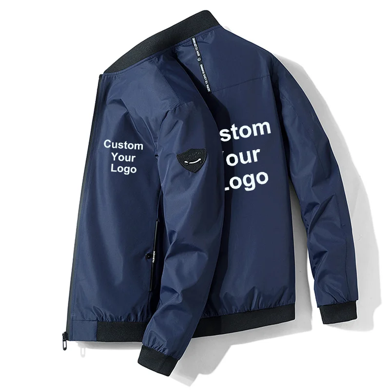 New Men's Customize Your Logo Casual Jacket Men Fashion Loose Mens Jacket Sportswear Jacket Mens Jackets and Coats