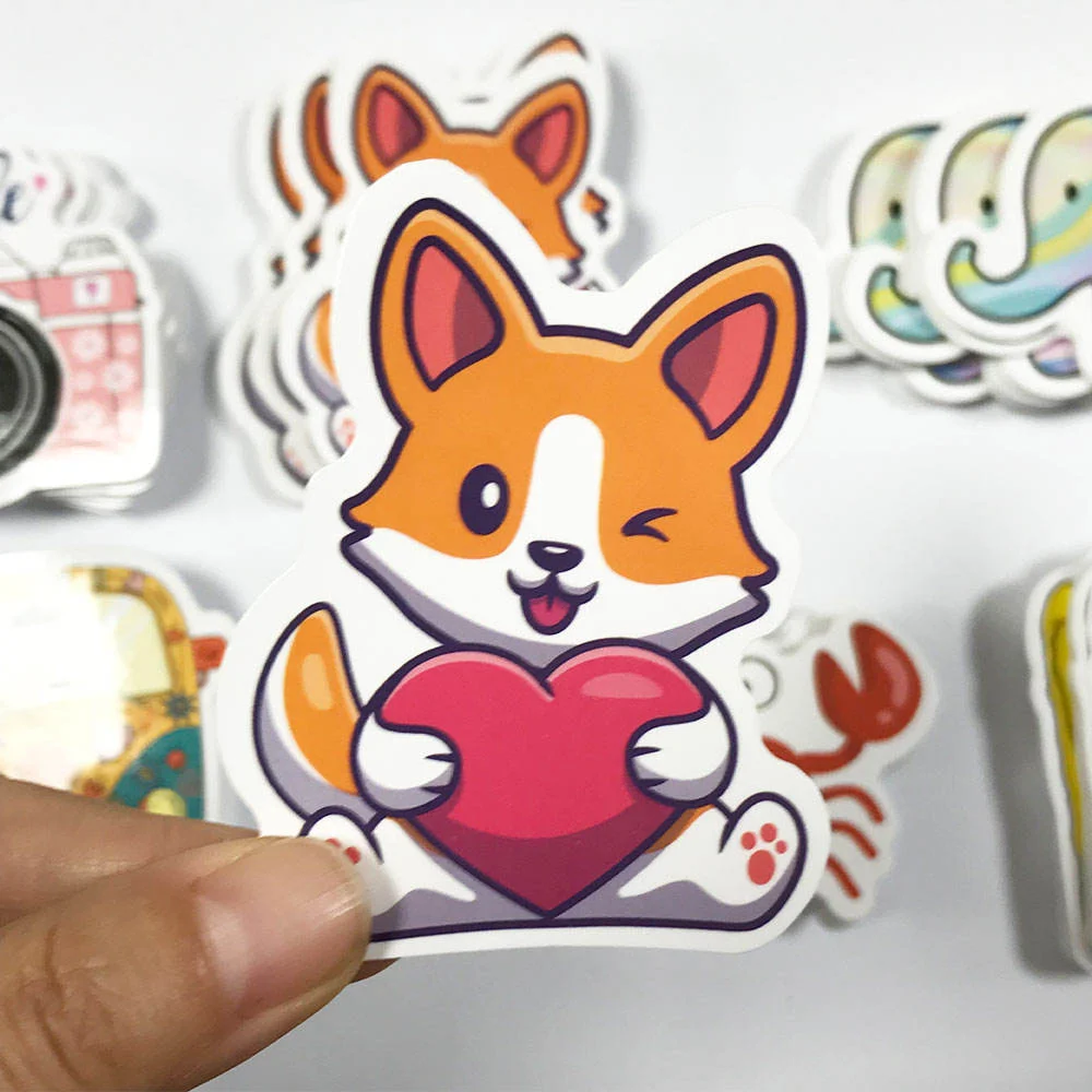100pcs Custom Stickers Waterproof Die Cut Vinyl Stickers Logo Brand Laptop for Business Glossy Film Personalized Stickers