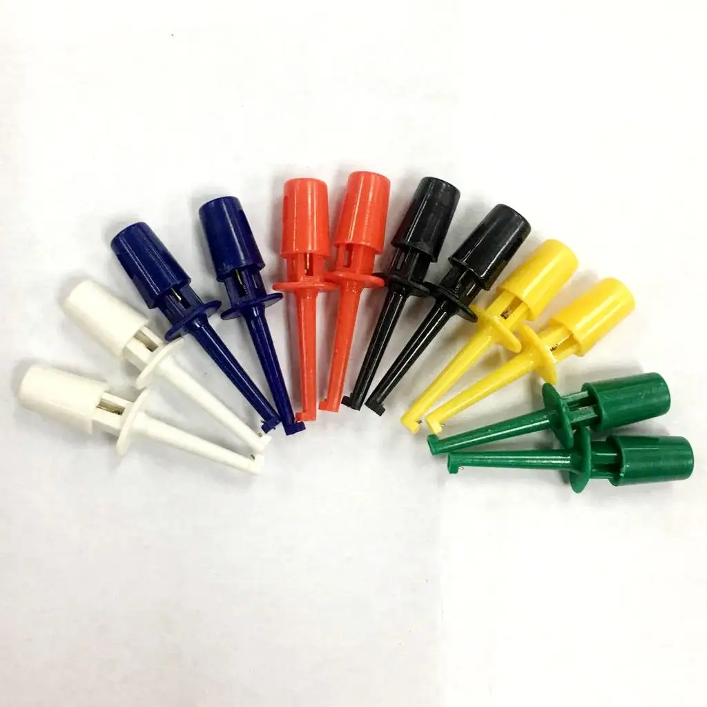 Colorful Acrylic Testing Hook Clip Grabber Multicolor Test Probe Spring Clip Set for IC Repair Electronics