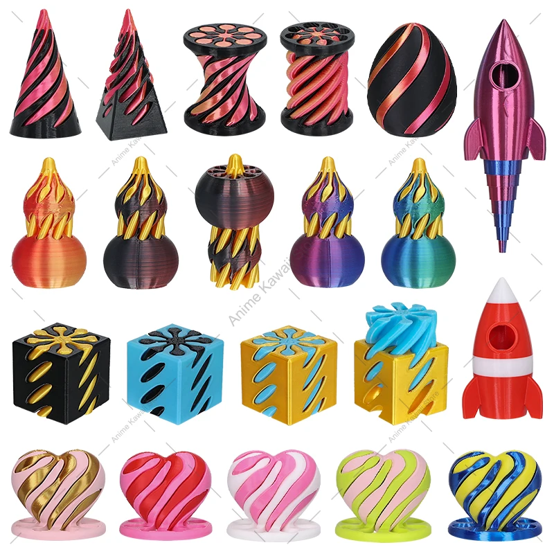 3D Printed Spiral Cone Fidget Toy Impossible Passthrough Sculpture Optical Illusion Twist Toy Desktop Ornament Stress Relief Toy