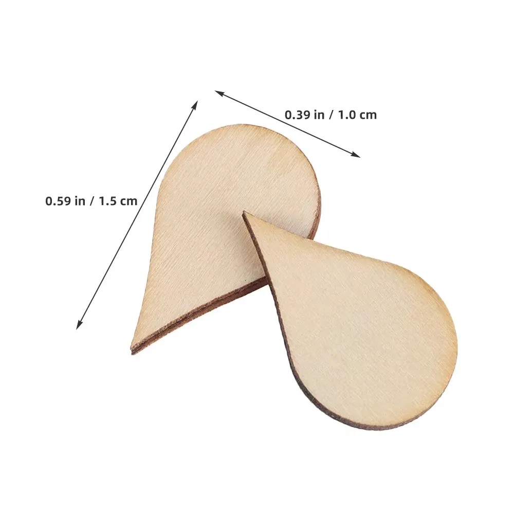 100PCS Teardrop Shaped Wooden Cutouts for Crafts, Unfinished Wood Pieces for DIY Art, Painting, Home Decor, Party & Holiday Acti