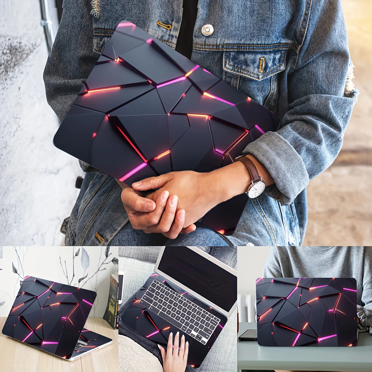 Étui à autocollants Cyberpunk pour ordinateur portable, paquet de 2, autocollants universels pour peau de Netbook, peau non réutilisable pour ordinateur portable