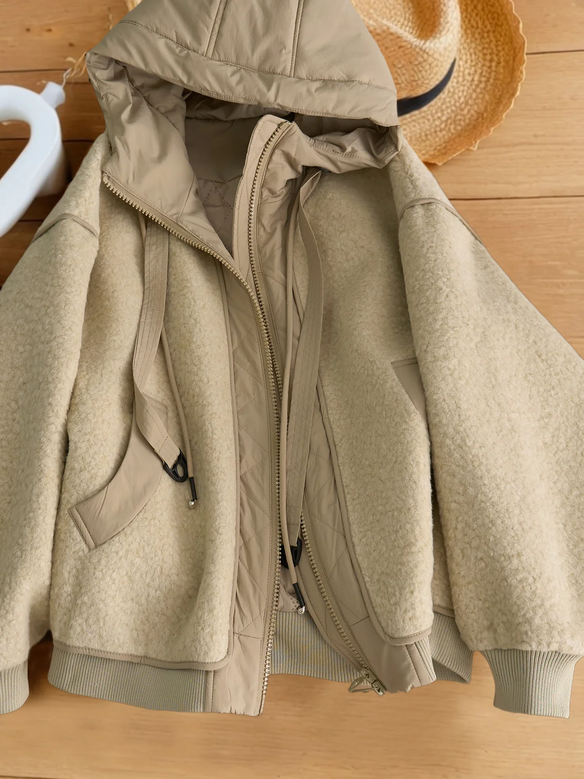 Chique jaqueta acolchoada de algodão com capuz para mulheres cor sólida coreano solto todos os jogos topos viajando jaquetas com zíper engrossado