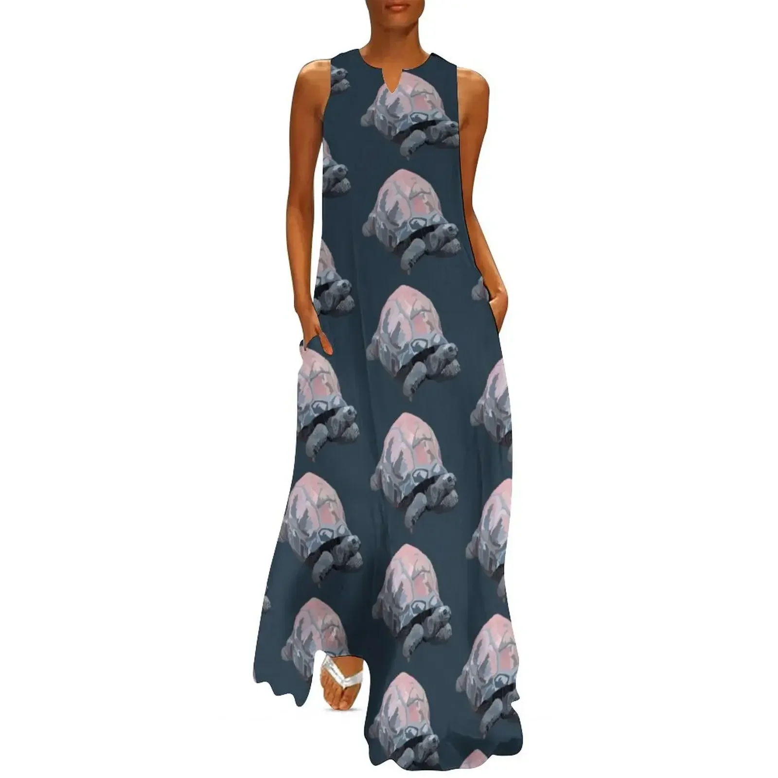 

A is for Aldabra Tortoise Long Dress dress party night Woman's evening dress summer 2025 women