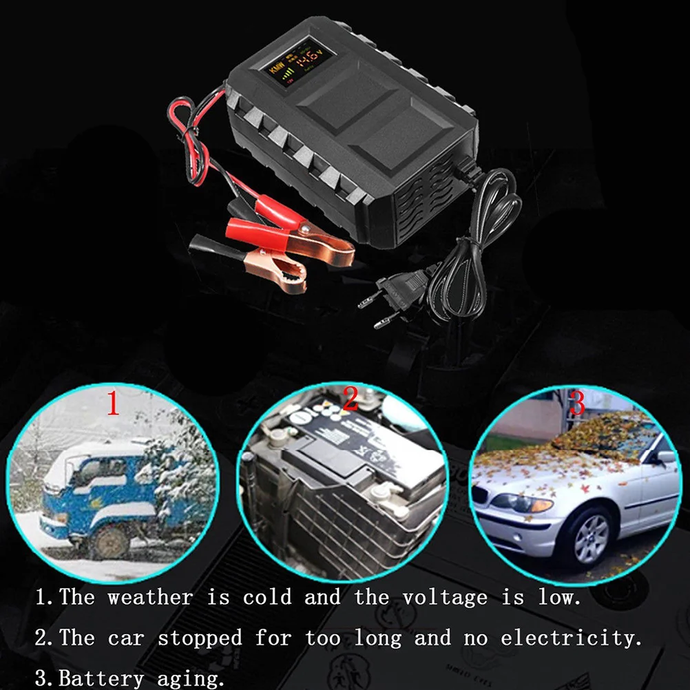 Prático caminhão automotivo ácido carro plugue UE design compacto 12v chumbo