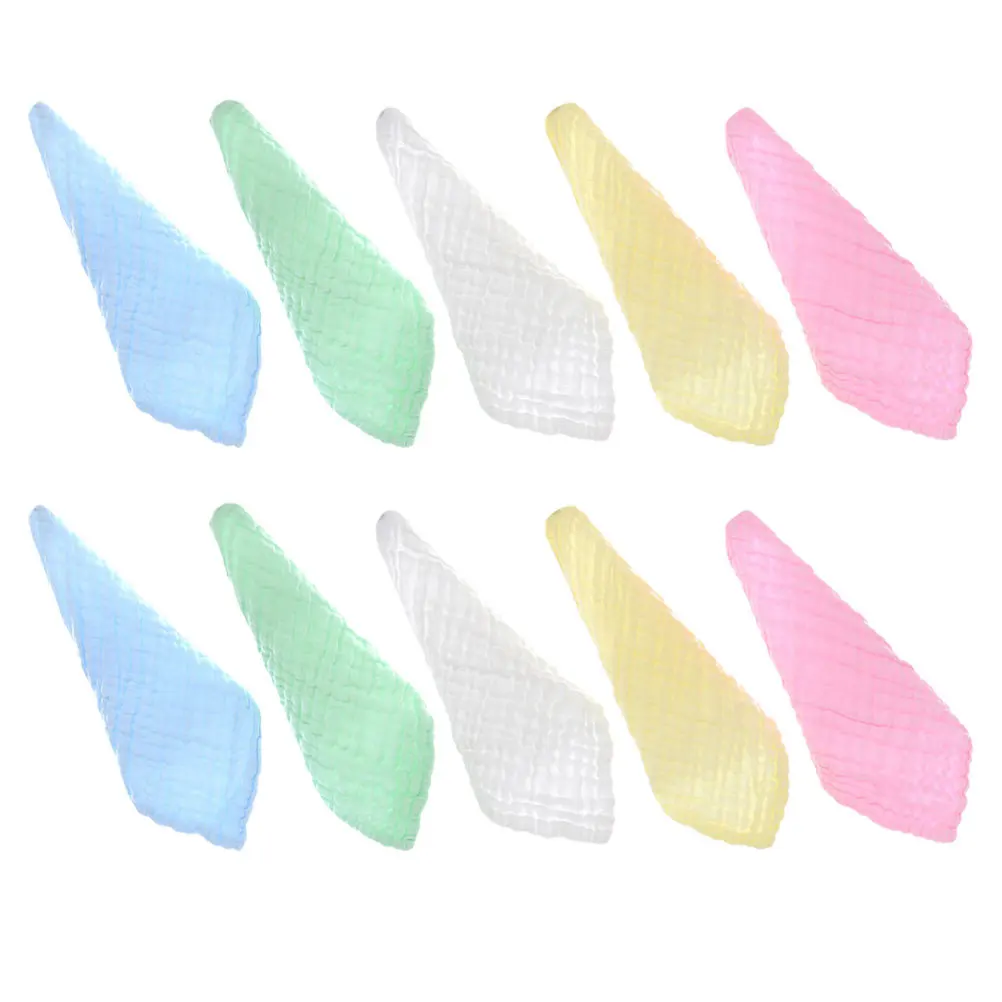 

10 шт., мягкие хлопковые детские полотенца, впитывающие мочалки для новорожденных, муслиновая ткань для лица, детские банные полотенца для новорожденных