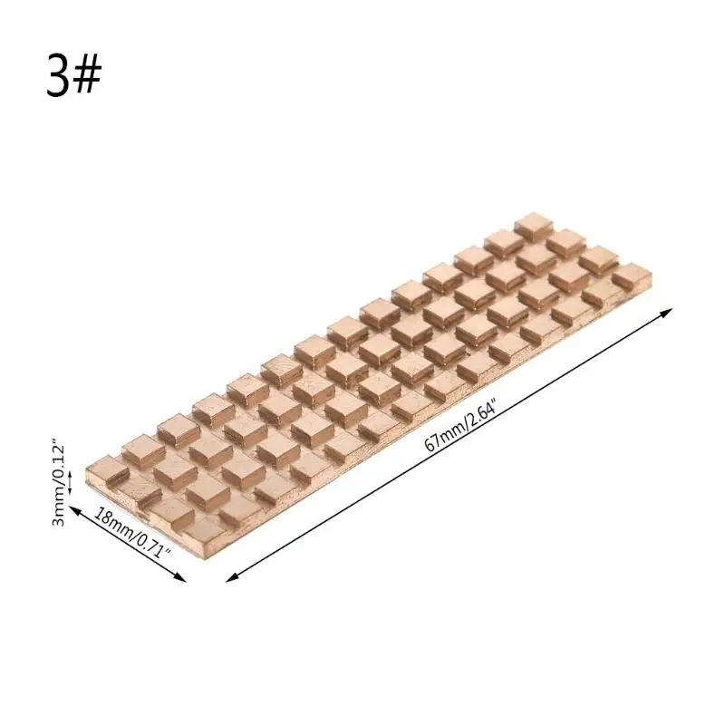 

Copper Heatsink Cooler Heat sink Thermal Conductive Adhesive For M.2 2280 PCI-E NVME SSD 67*18mm Thickness 2mm/3mm/4mm C26