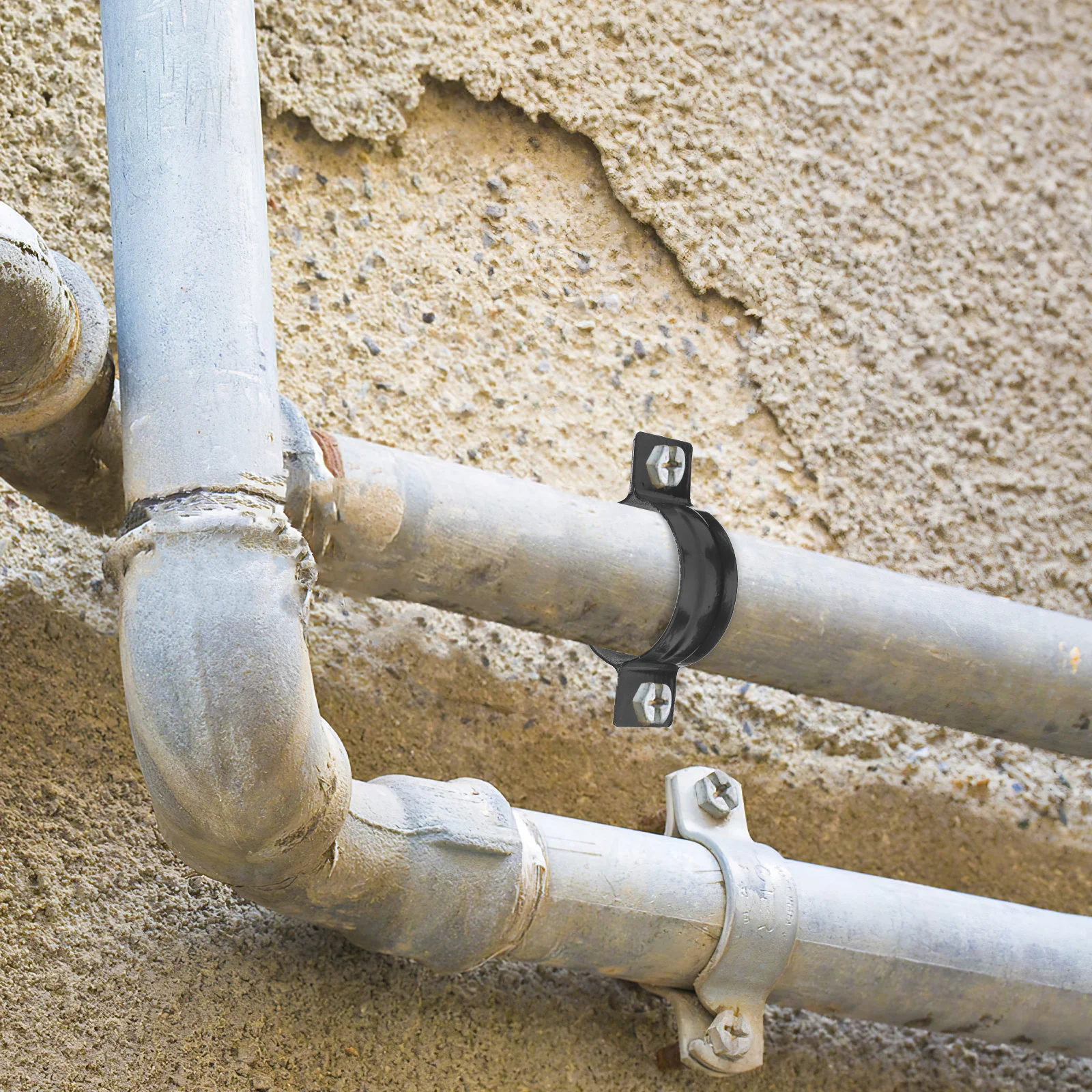 

Aluminum Rainwater Pipe Clamps 50mm Tube Accessories Easy Installation Water Flow Drainage System Hose Bracket Fits