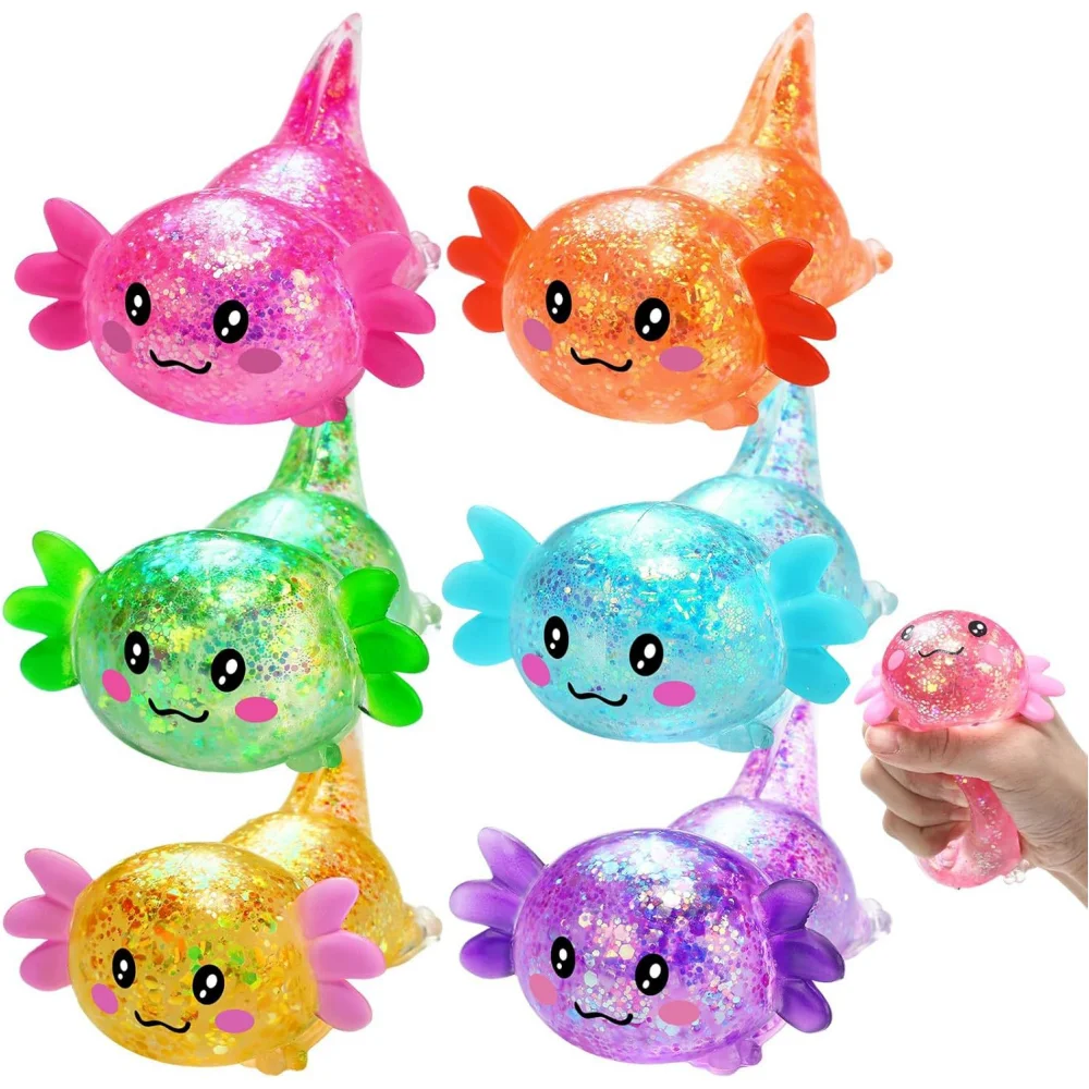 Axolotl Knuffelzacht Speelgoed Schattig Langzaam Stijgend Fidget Speelgoed Zacht Knijpbaar Zintuiglijk Speelgoed voor Kinderen en Volwassenen Stressbal tegen Angst en voor Concentratie - afbeelding 2