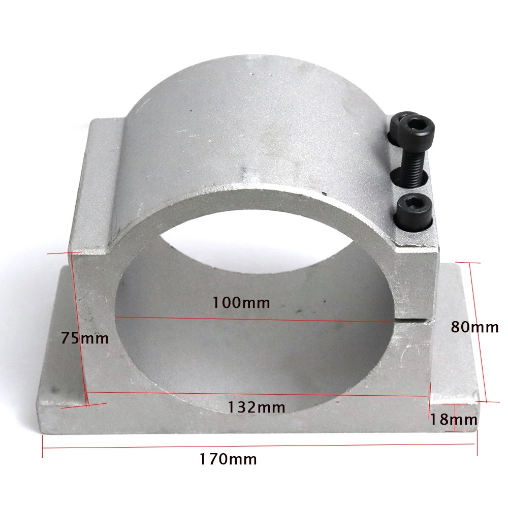 100mm Cast Aluminum CNC Spindle Motor Holder Mount 100MM CNC Spindle Fixture Mounting Bracket Clamp For Water Cooled Spindle.