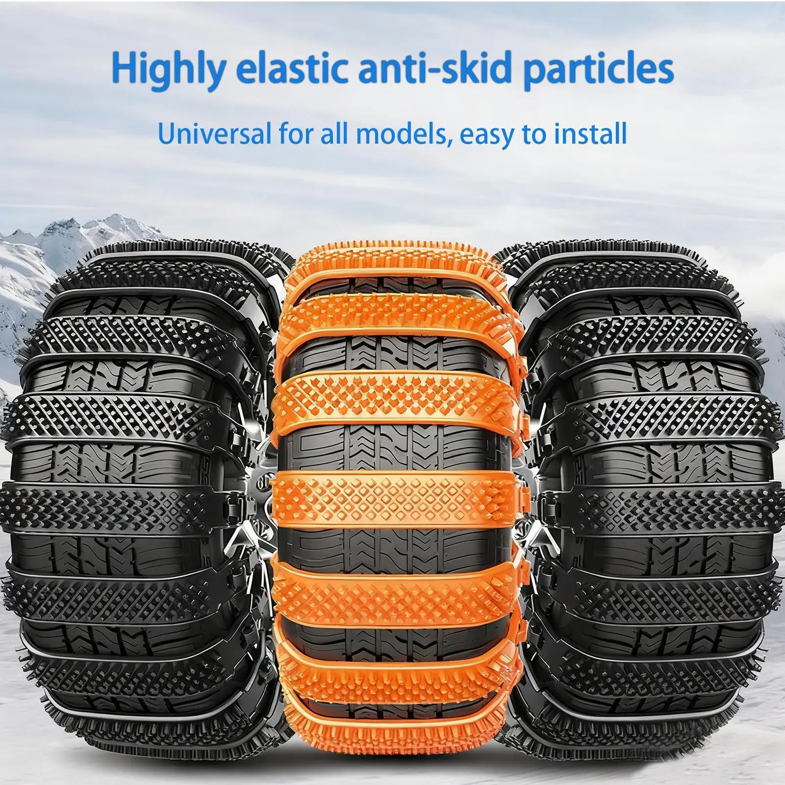 Snow Chains For Car Tires 10piece Heavy-Duty Wheel Ties Belts Tire Chains For Cars For Ice Winter Hiking Trailer Offroad Lawn