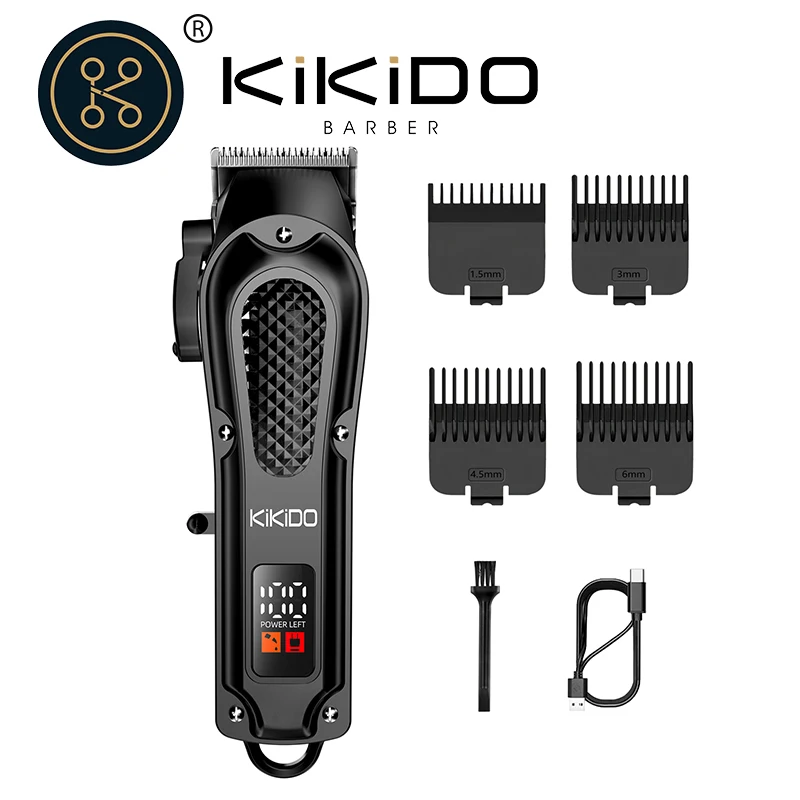 

KIKIDO машинки для стрижки волос профессиональная новая машина для стрижки волос беспроводная перезаряжаемая машинка для стрижки волос с цифровым дисплеем триммер для мужчин