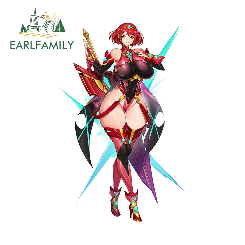 

EARLFAMILY 13cm X 8.2cm for Pyra Sexy Thicc Car Stickers Sunscreen Fashionable Decals Car Label Scratch-Proof Graffiti Decor