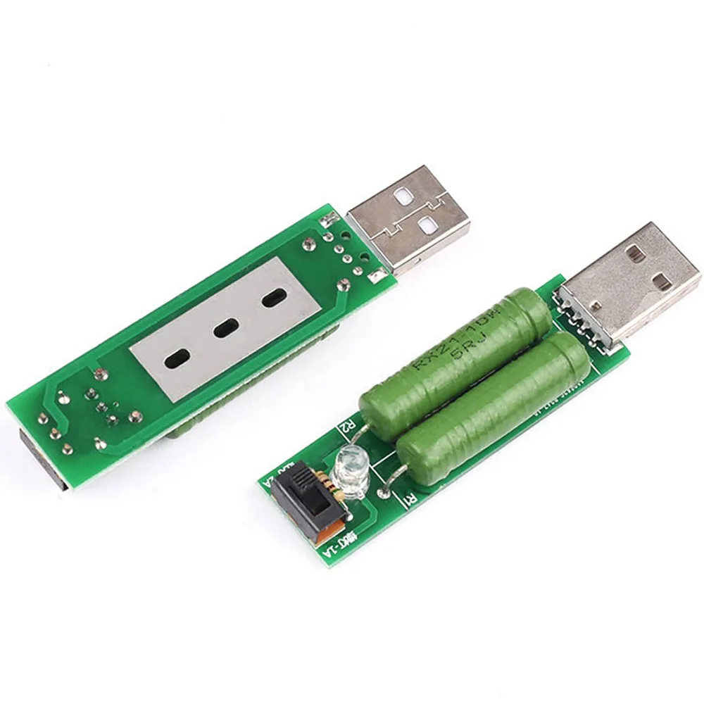 Mini USB Ontlading Belasting Interface Weerstand Belasting Tester 2A/1A met Schakelaar Huidige Detector Verouderingsweerstand Module 1A/2A Testen