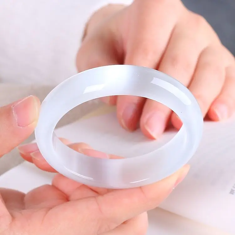 

Genuine white jade opal white gray crystal bracelet women's fashion transshipment jewelry