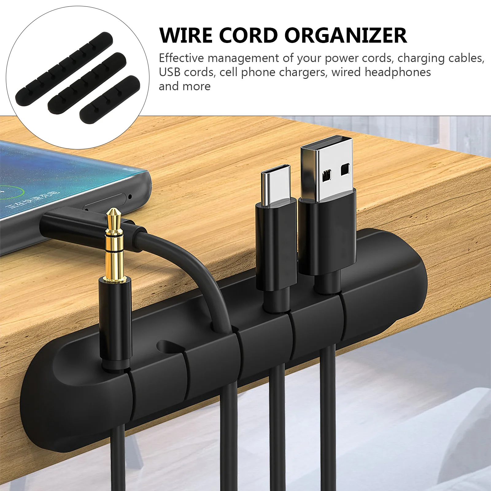 3pcs Cable Clips Self-Adhesive Cord Organizers For Home Office Desk Wire Management Holder Cord Organizer Clips Adhesive Cable