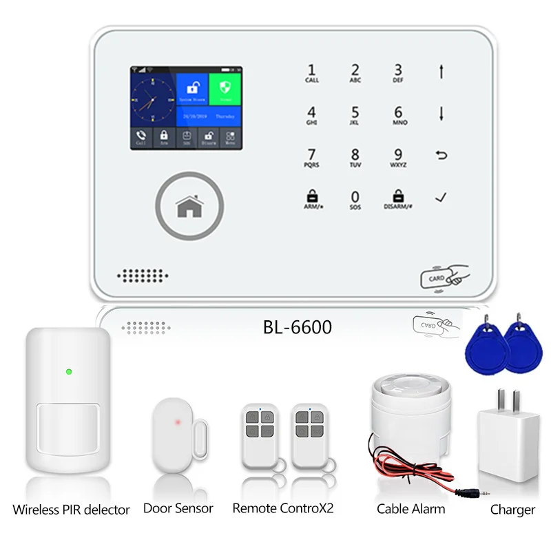 

Tuya APP 4G/3G WIFI 16 languages wireless house alarm kit home alarm system with sos/panic/emergency button