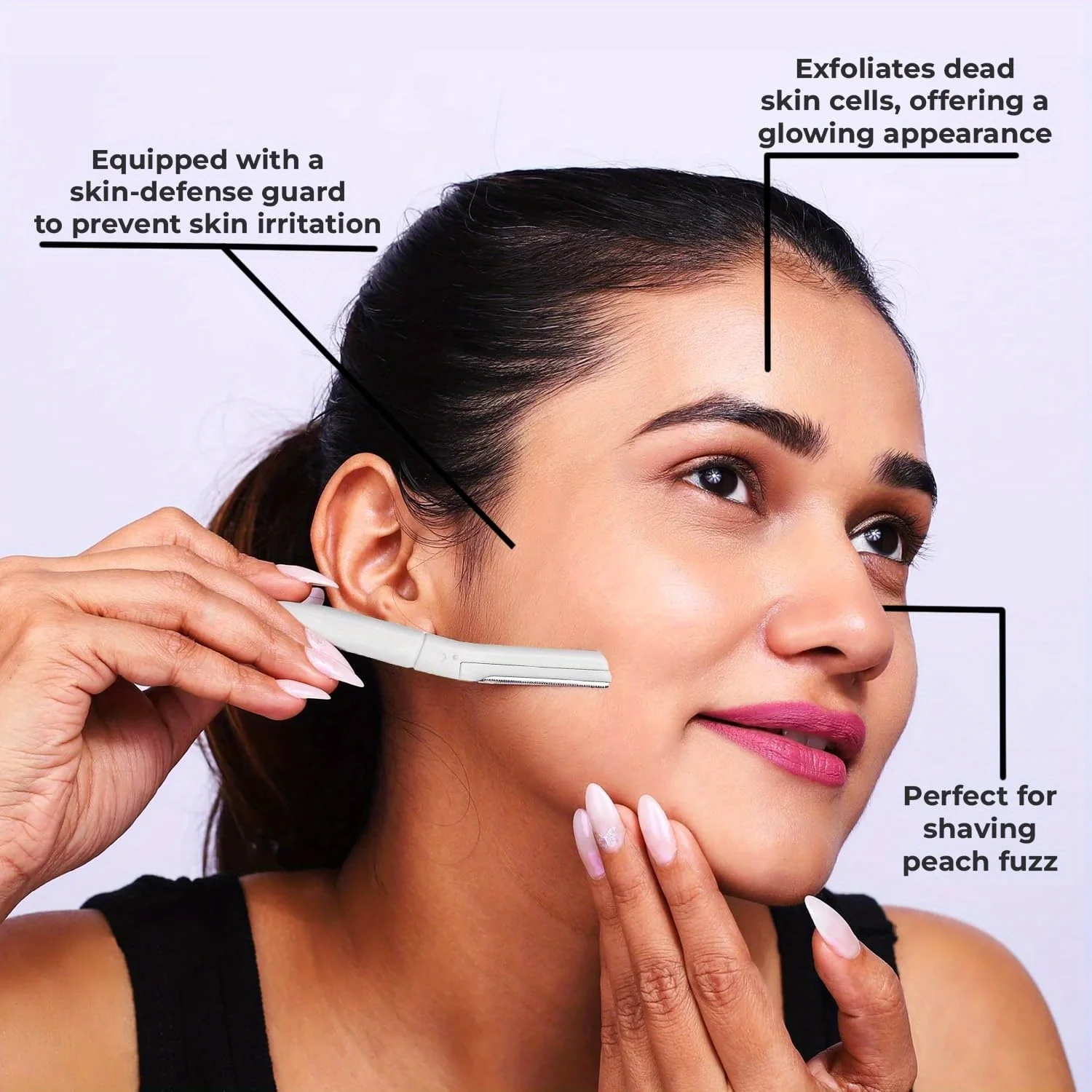 Facial Razors, Touch-up Dermaplaning Tool, Eyebrow Razor, Facial Hair/Peach Fuzz Removal, Face Shavers for Women and Men