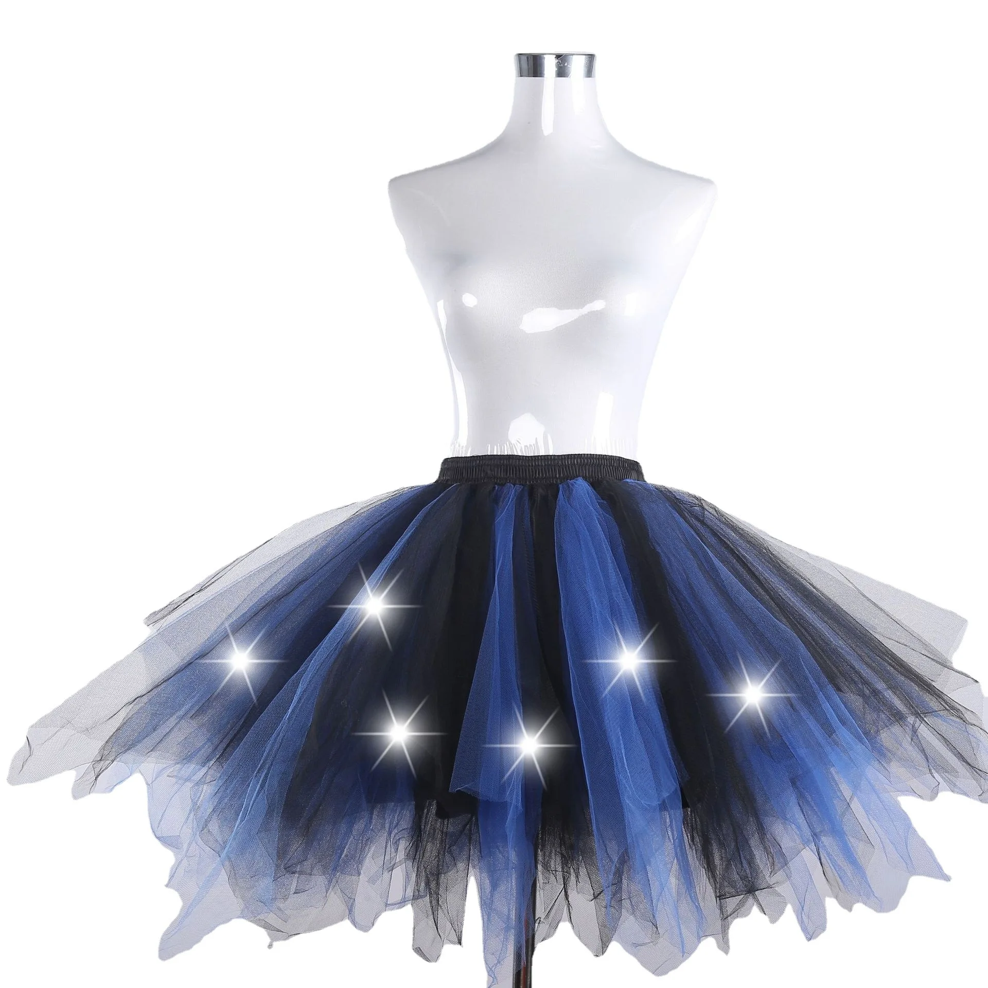 Elastic LED Glow Neon Fairy Women Tutu  Light Up Dance Running Skirt for Party Carnival Costume Cosplay  Wedding Festival