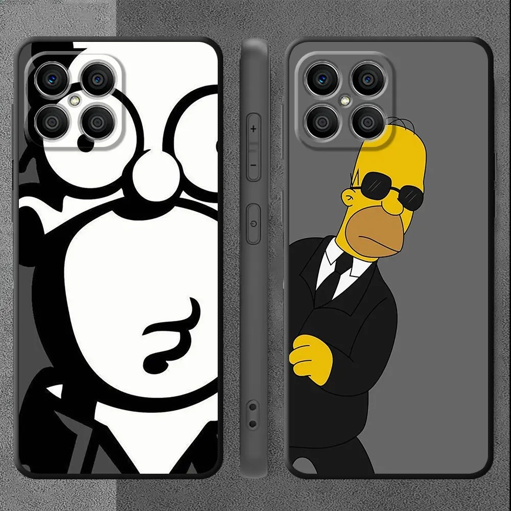 Case For Huawei Honor X8 X8a 8X X9a 90 Pro X7 P60 P50 P20 P40 Lite X6 X6a P Smart Z Magic5 Phone Cover Simpsons Anime Homer